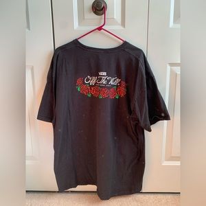 vans “costa mesa, calif” roses logo t-shirt